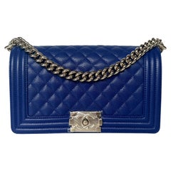 Chanel Boy Blue - 36 For Sale on 1stDibs  chanel boy blue bag, chanel boy  bag light blue, chanel blue boy