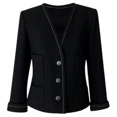 Chanel New Coco Brasserie Black Tweed Jacket 38 FR