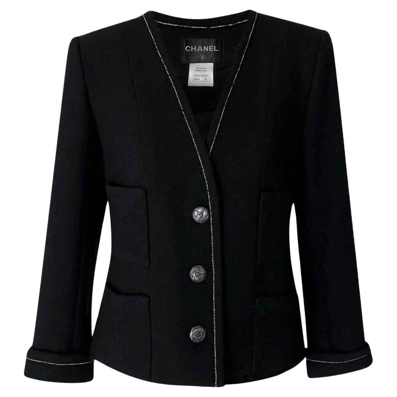 Chanel Nuova Brasserie Coco Giacca in tweed nero 38 FR