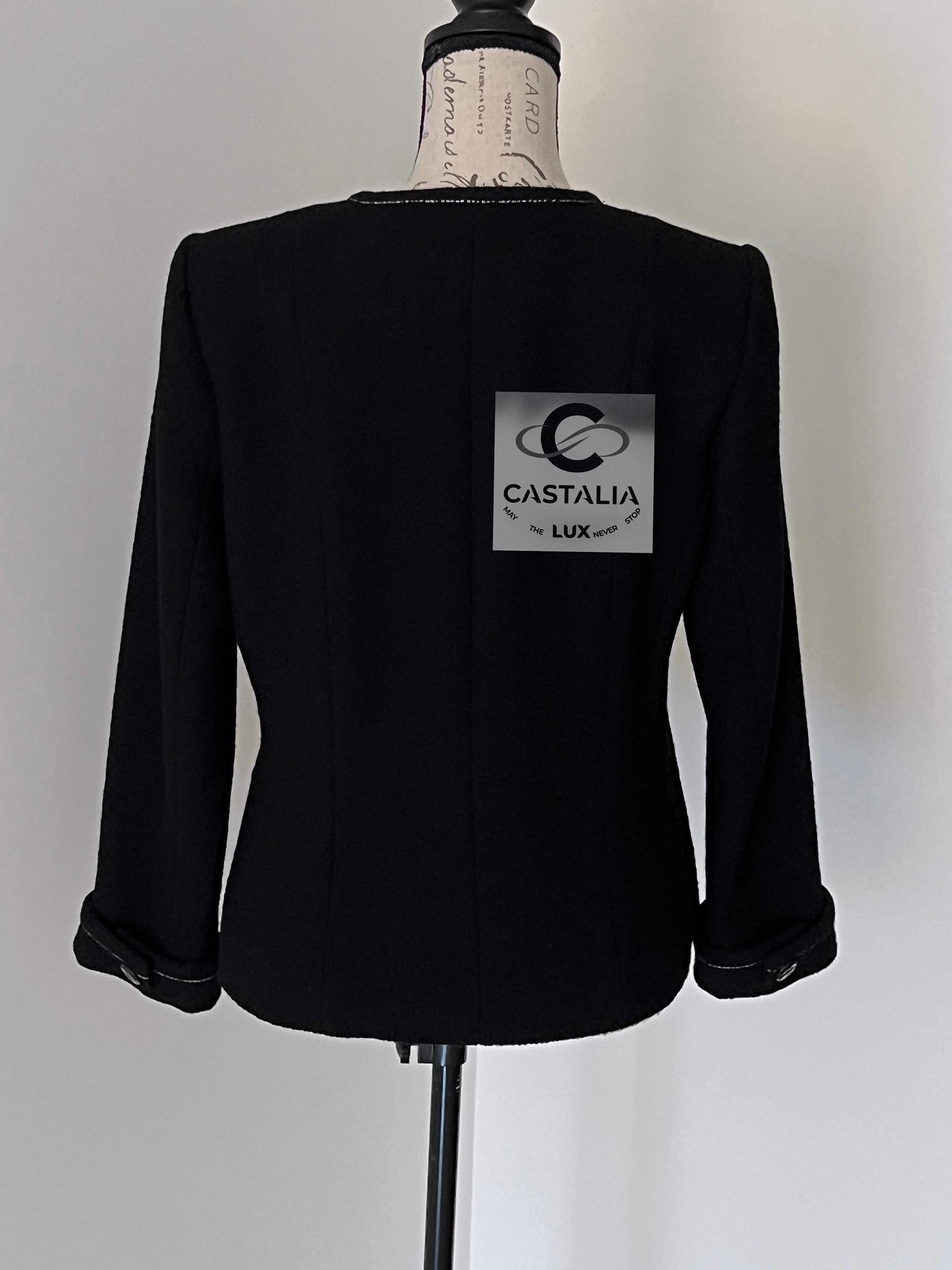 Chanel New Coco Brasserie Black Tweed Jacket 12