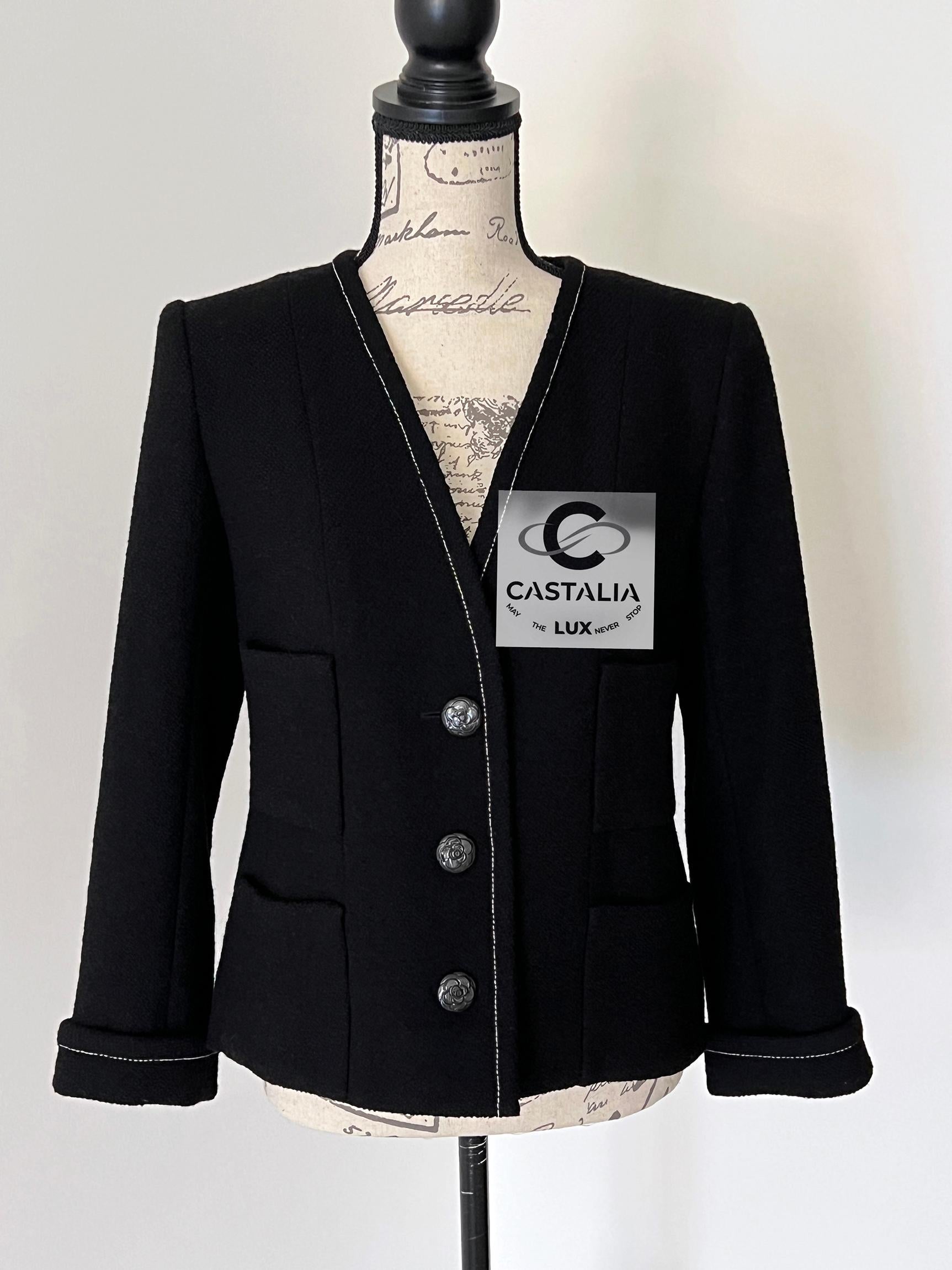Chanel New Coco Brasserie Black Tweed Jacket 5