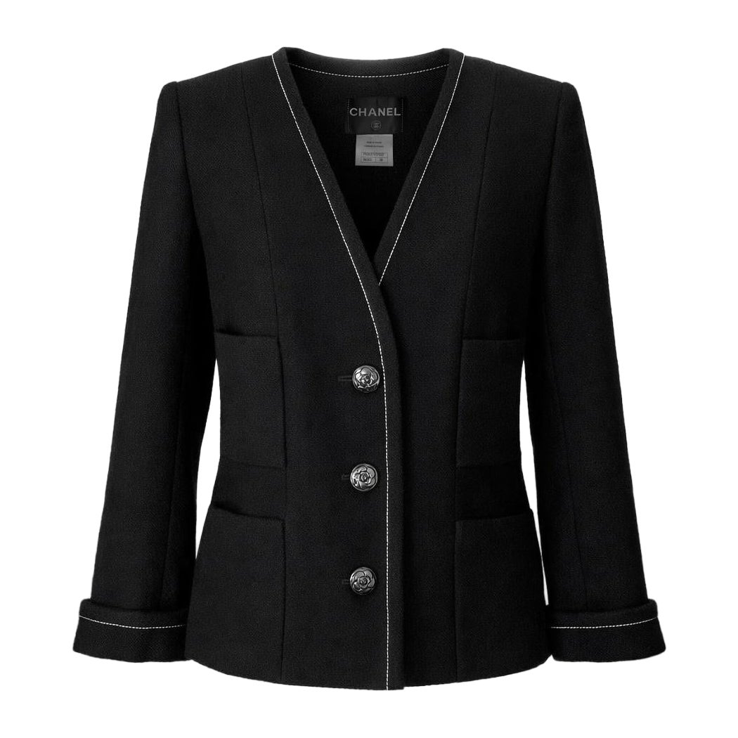 CHANEL New COCO Brasserie Timeless Black Tweed Jacket 36 FR