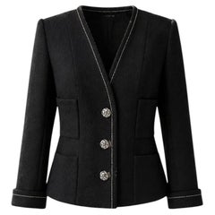 CHANEL New COCO Brasserie Timeless Black Tweed Jacket 36 FR