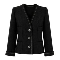CHANEL New COCO Brasserie Timeless Black Tweed Jacket 38 FR