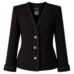 CHANEL New COCO Brasserie Timeless Black Tweed Jacket 38 FR