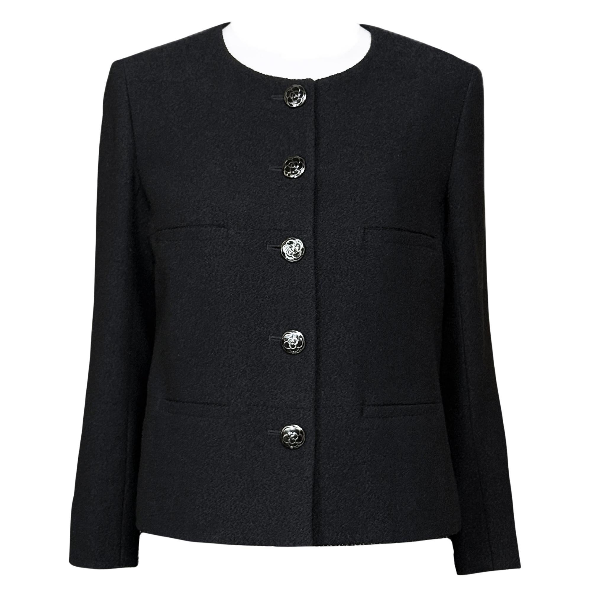 Chanel New Coco Brasserie Timeless Black Tweed Jacket 40 FR For Sale