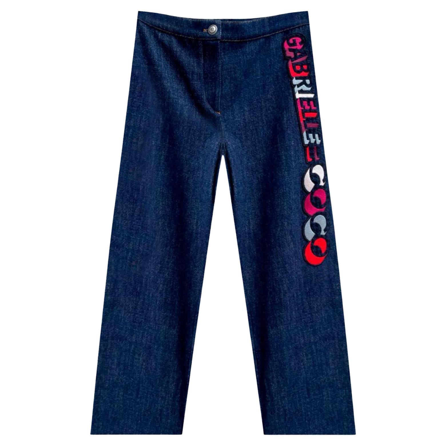 Chanel New COCO Gabrielle Embroidery Jeans 36 FR