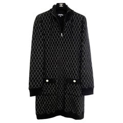 Chanel New Coco Neige Jewel Buttons Quilted Velvety Dress