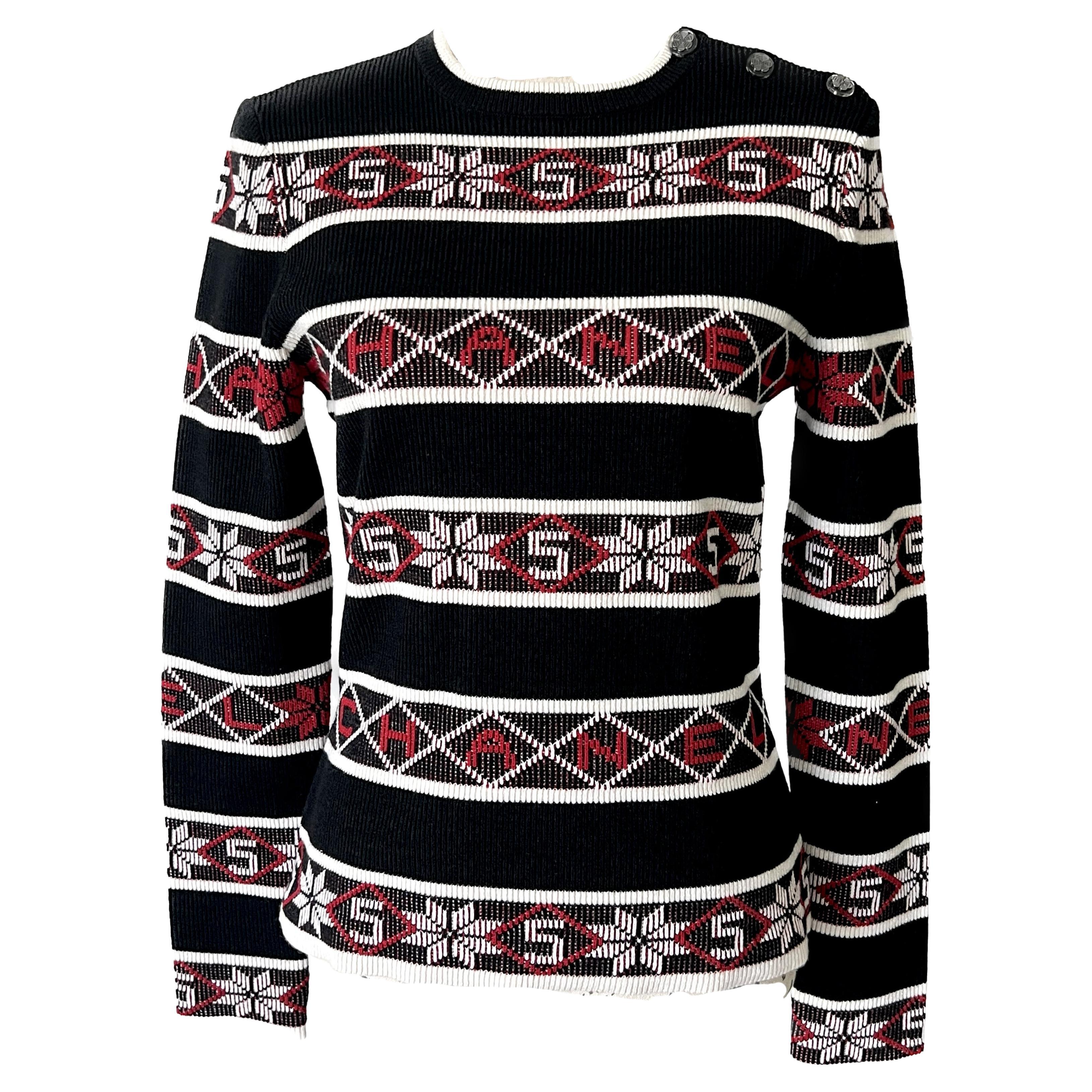 CHANEL CHANEL Knit sweater knitwear Black Used Women Logo CC Coco