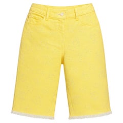 CHANEL New Collectors CC Logo Yellow Denim Shorts 36 FR