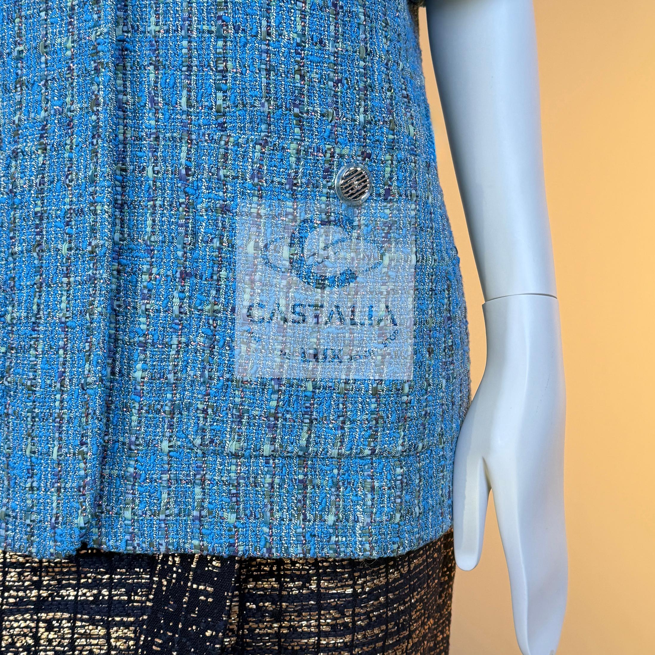 Chanel Nuovo Rinascimento Digitale Giacca in tweed blu 42 FR in vendita 8