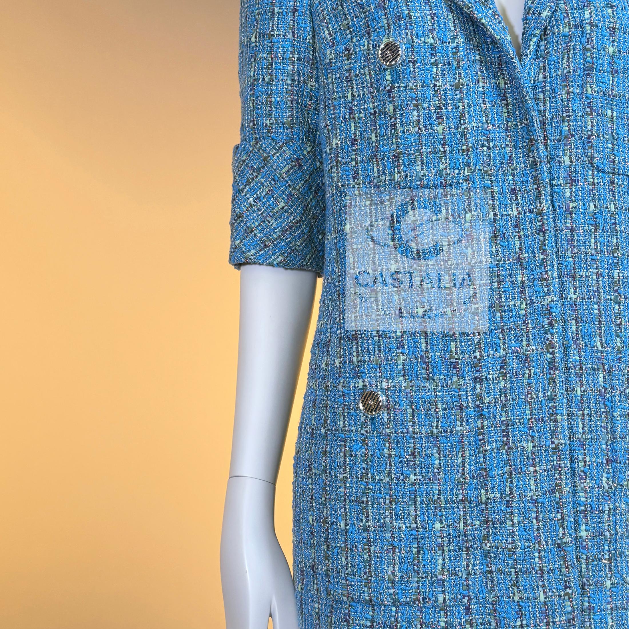 Chanel Nuovo Rinascimento Digitale Giacca in tweed blu 42 FR in vendita 10