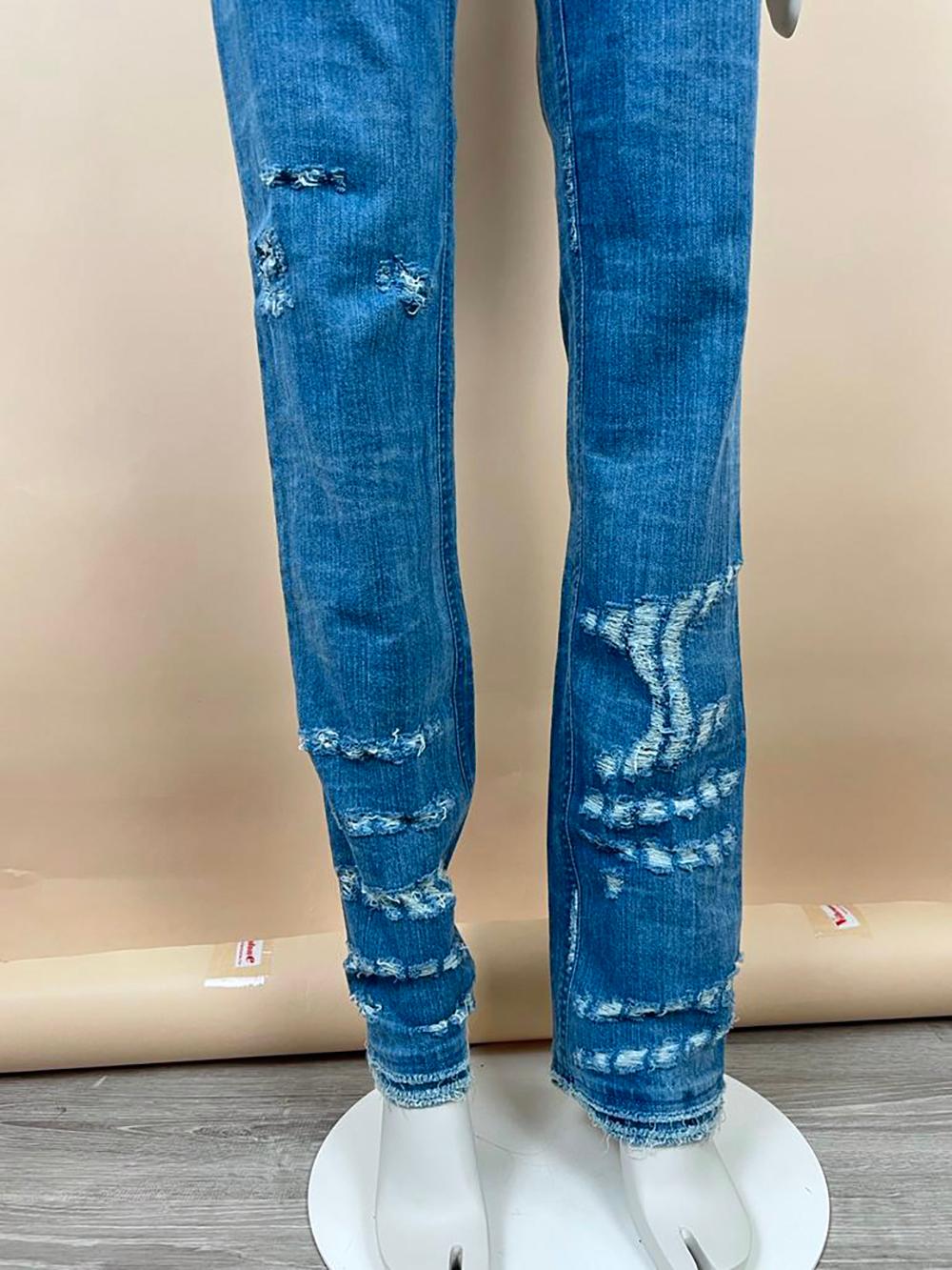 Women's or Men's Chanel New Distressed Jeans For Sale