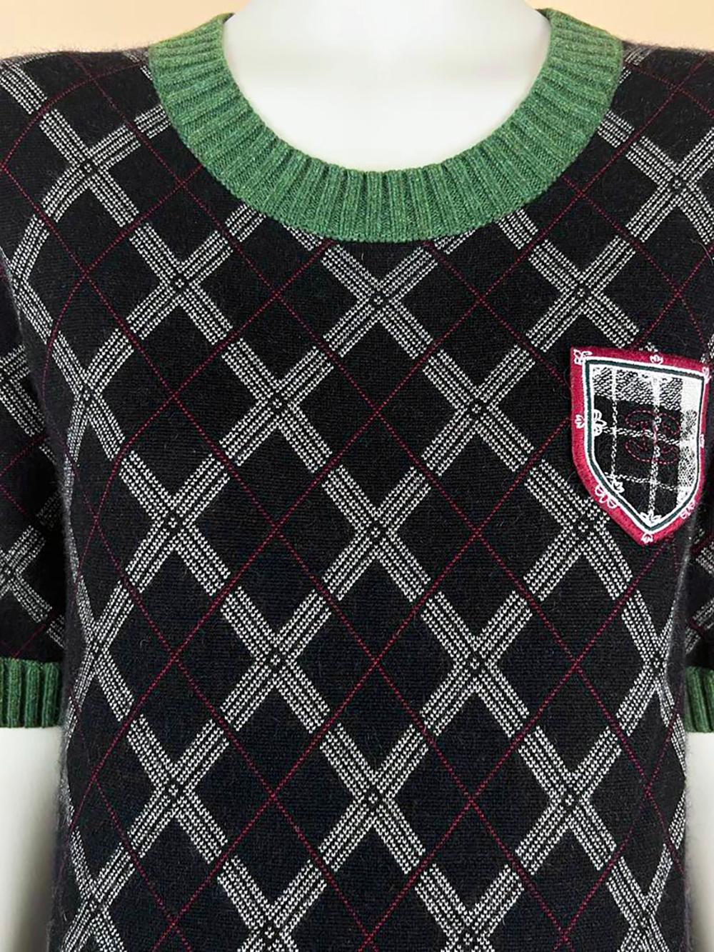 Black Chanel New Edinburgh Tartan Cashmere Dress