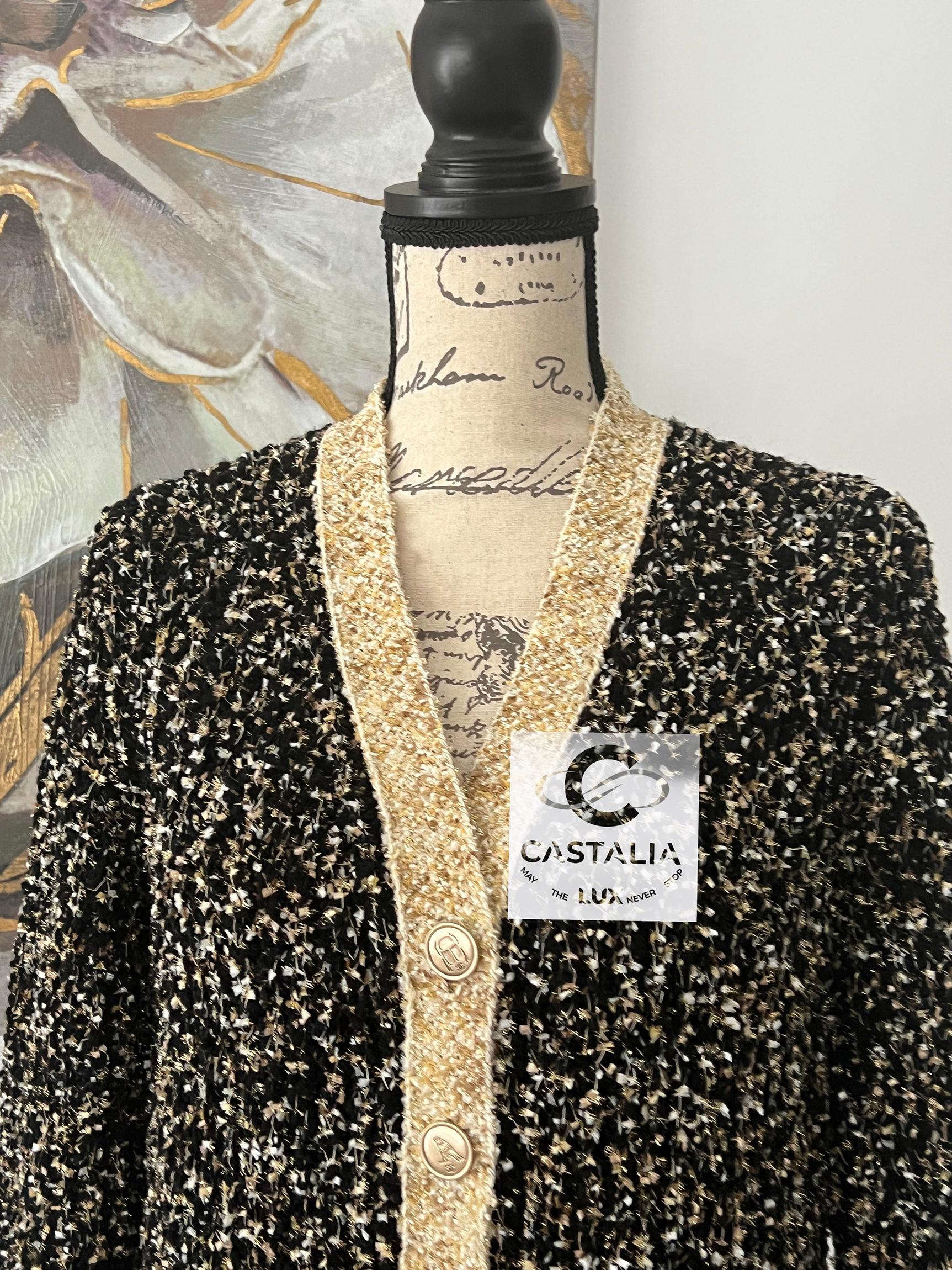 Chanel New Egypt Collection Lesage Tweed Cardi Jacket 44 FR 6