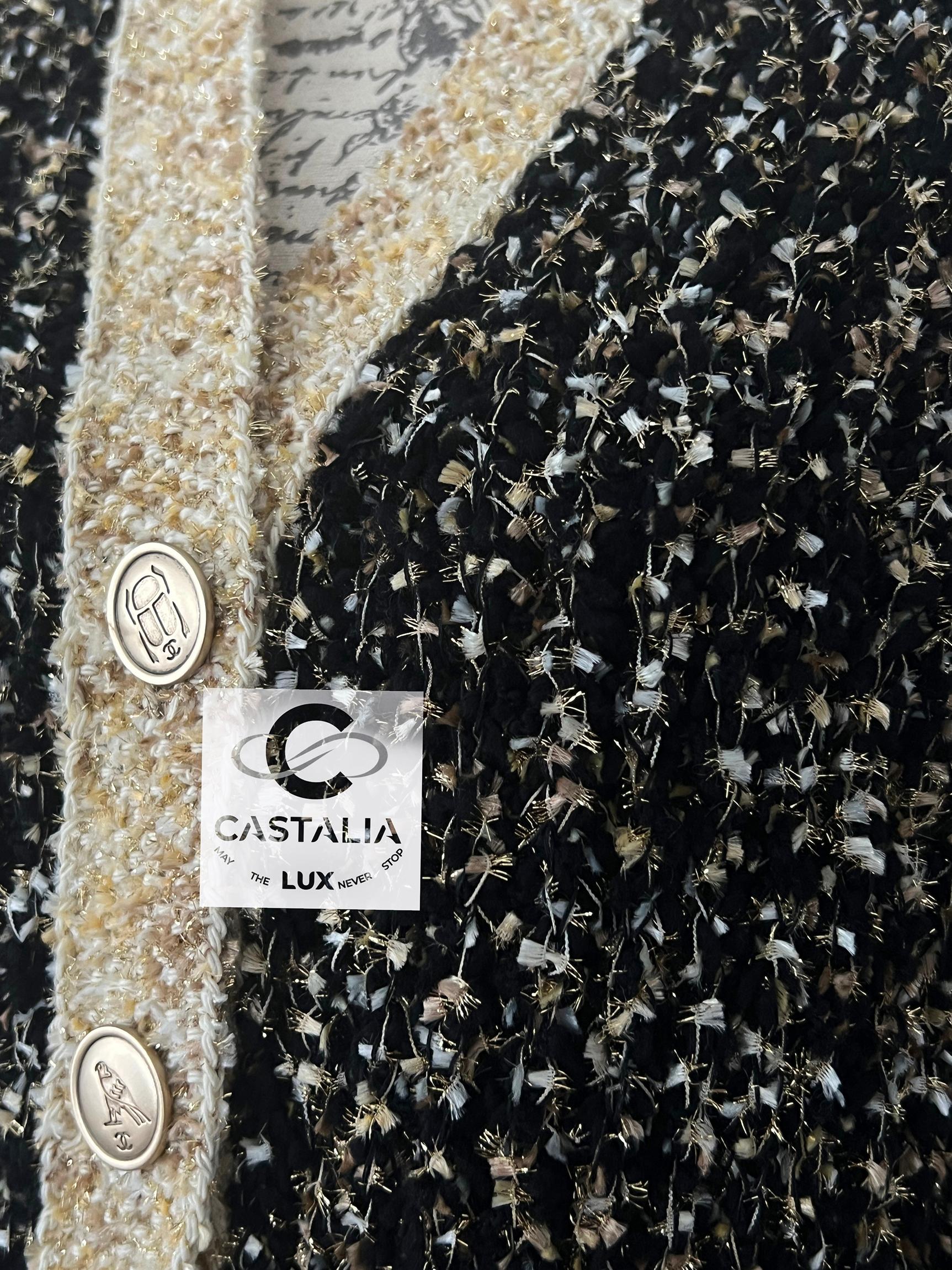 Chanel New Egypt Collection Lesage Tweed Cardi Jacket 44 FR 7