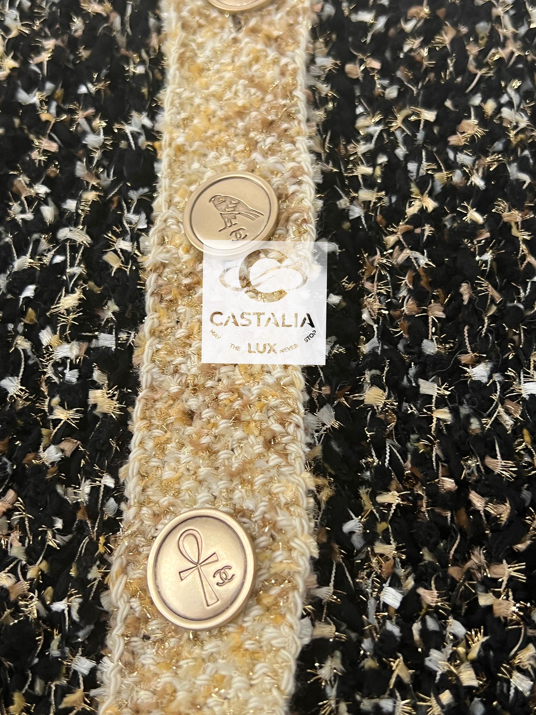 Chanel New Egypt Collection Lesage Tweed Cardi Jacket 44 FR 9