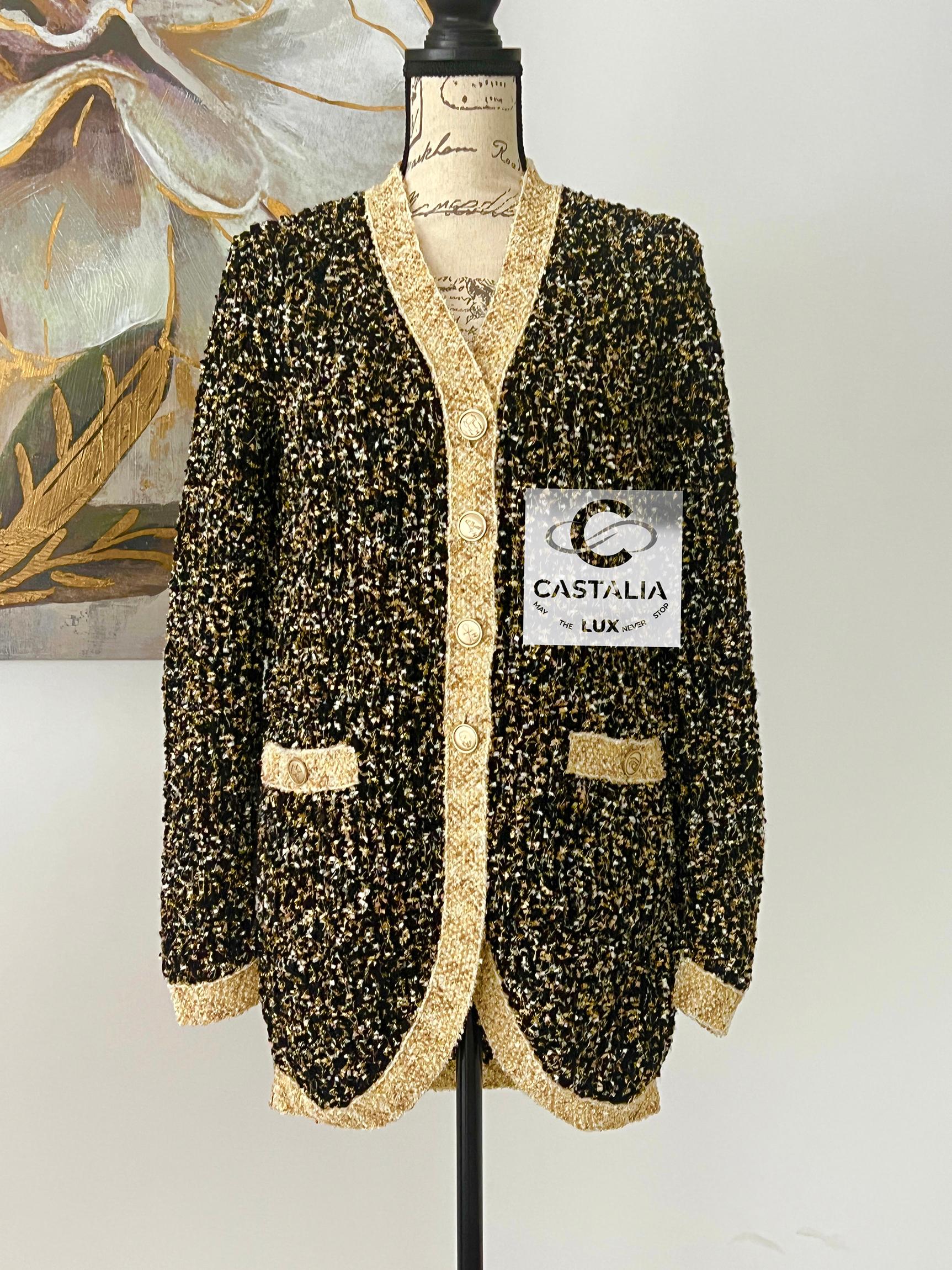 Chanel New Egypt Collection Lesage Tweed Cardi Jacket 44 FR 2