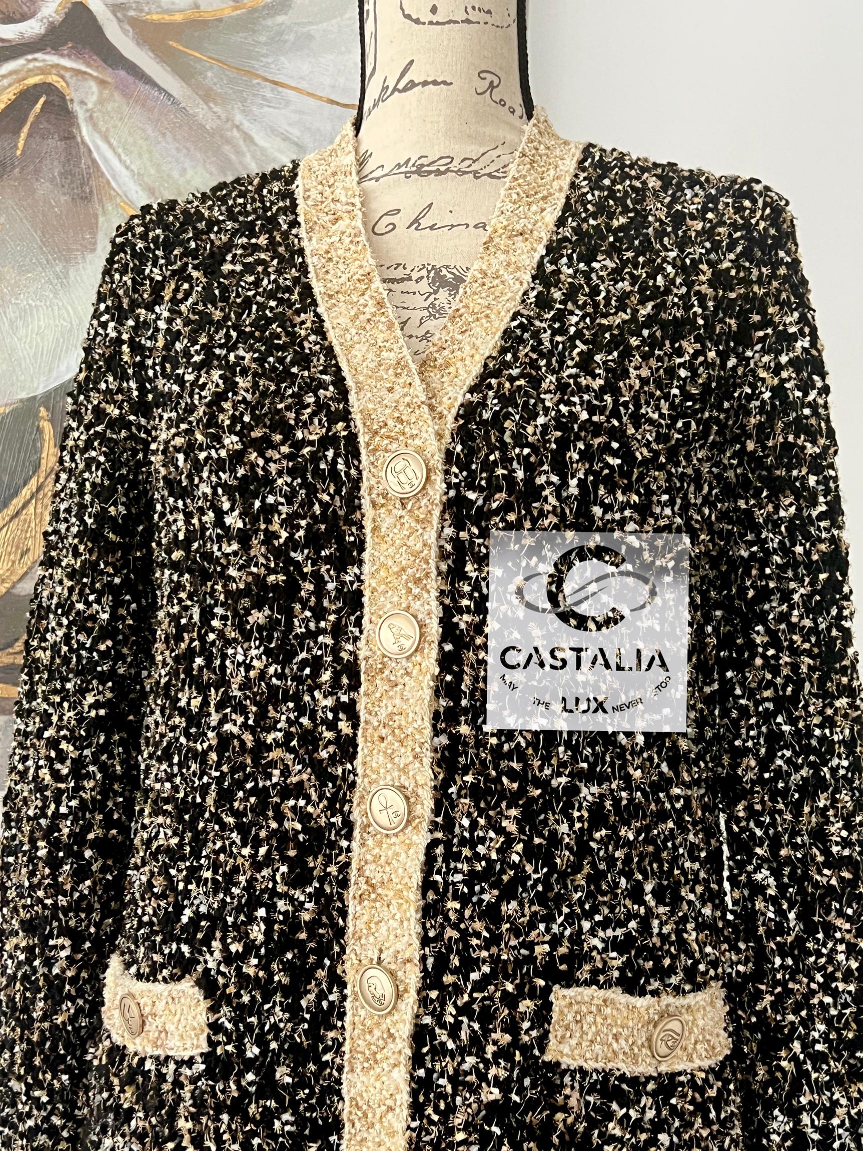 Chanel New Egypt Collection Lesage Tweed Cardi Jacket 44 FR 3