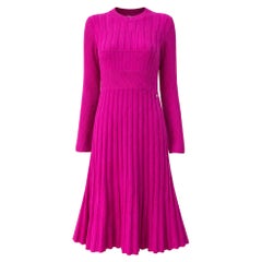 CHANEL New Expressionist Fuchsia Dress with CC Charm 36 FR