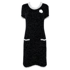 Chanel New Exquisite Pearl Embellished Couture Dress 40 FR