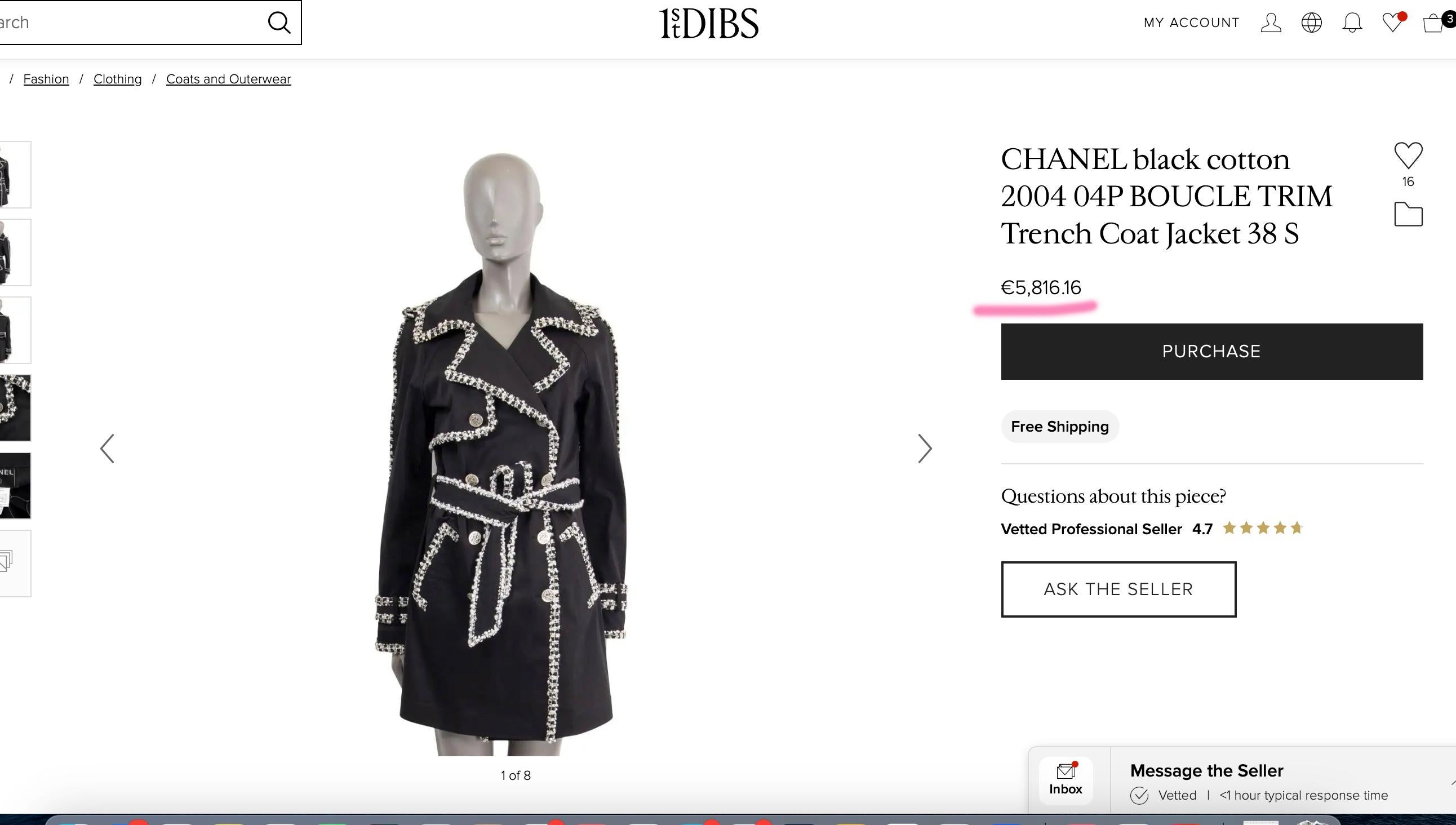 Chanel New Extremely Rare Chain Trim Quilted Trench In New Condition In Dubai, AE