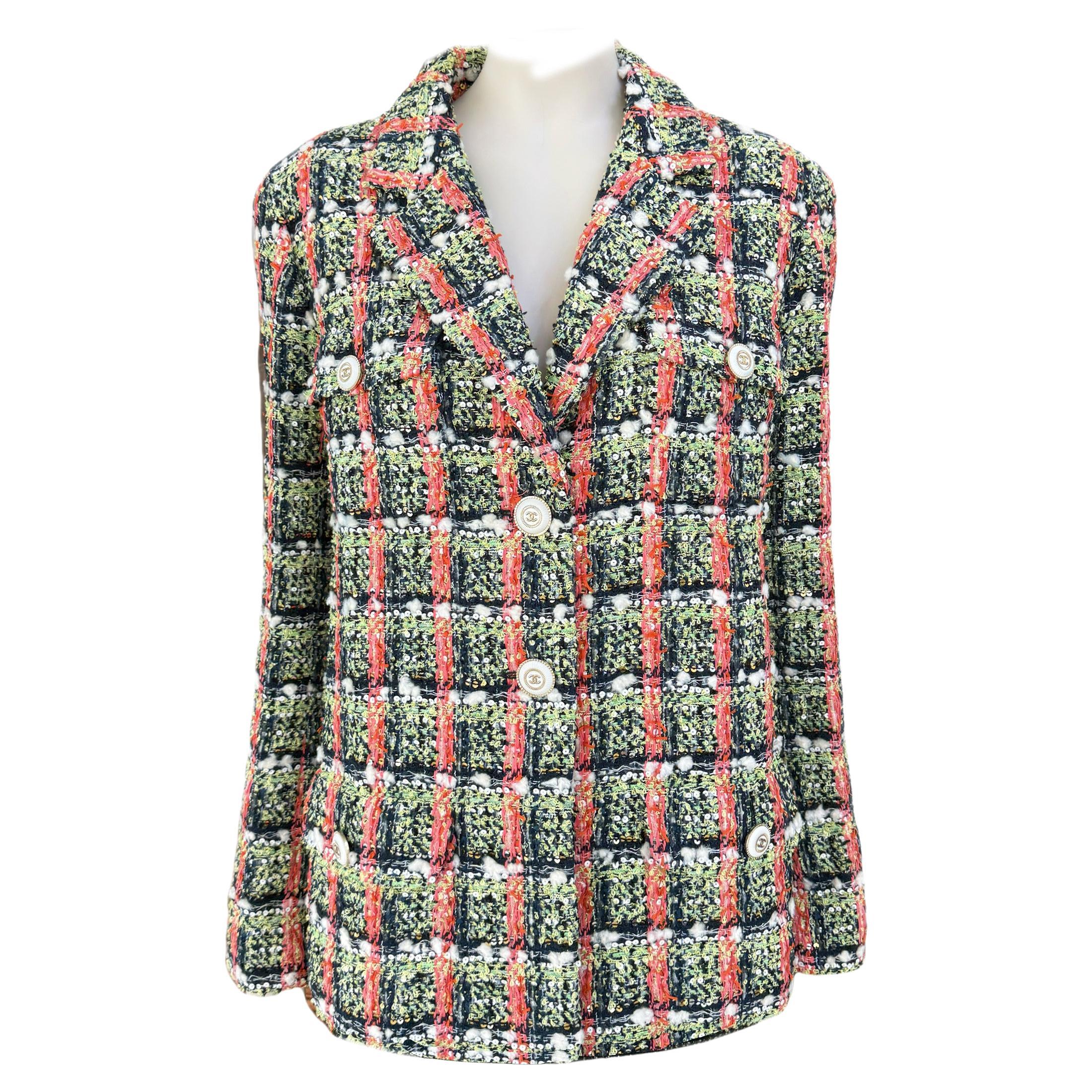 Chanel New Famous Anna Wintour Style Sequin Tweed Jacket 36 FR