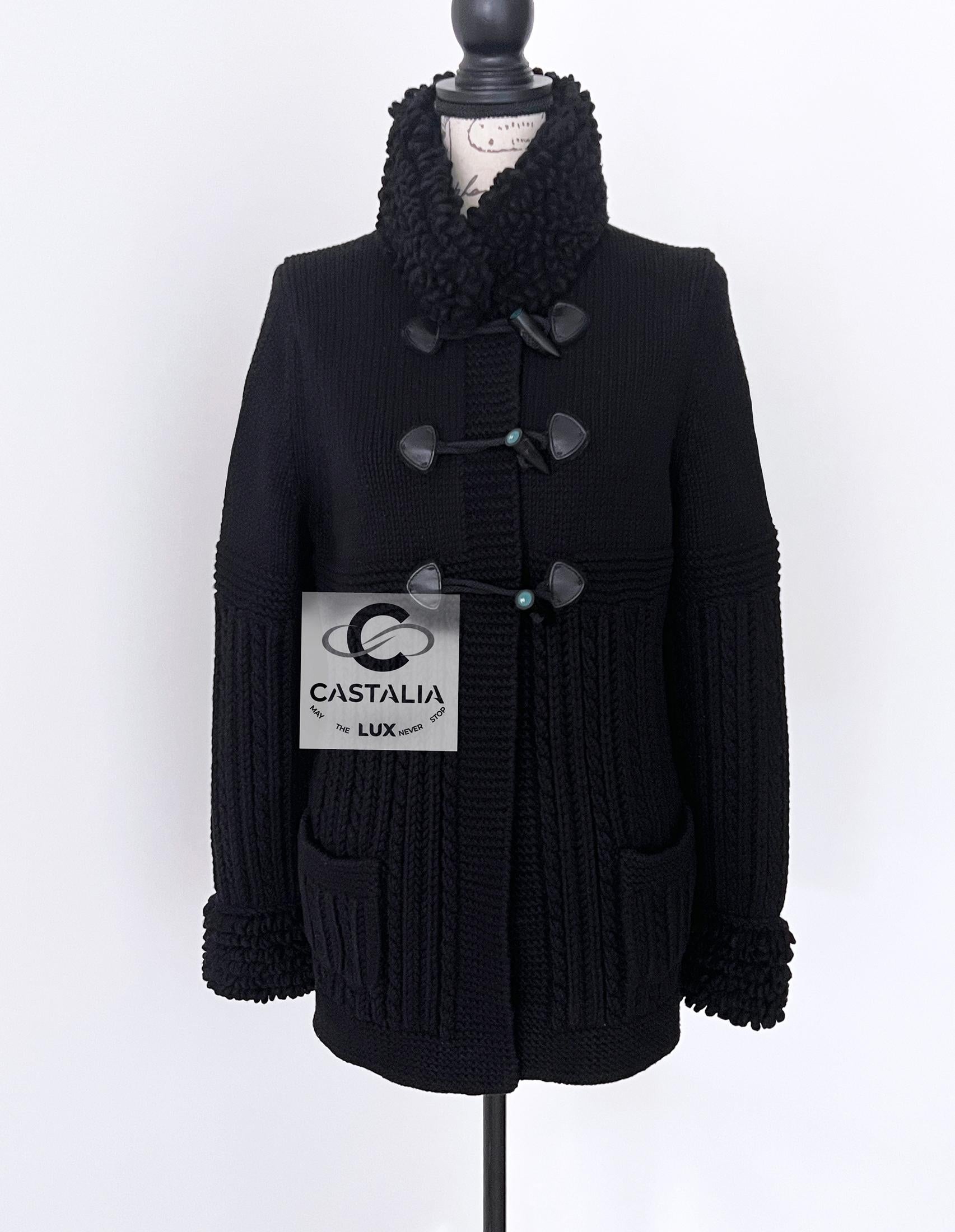 Chanel New Fluffy Black Cashmere Coat In New Condition In Dubai, AE