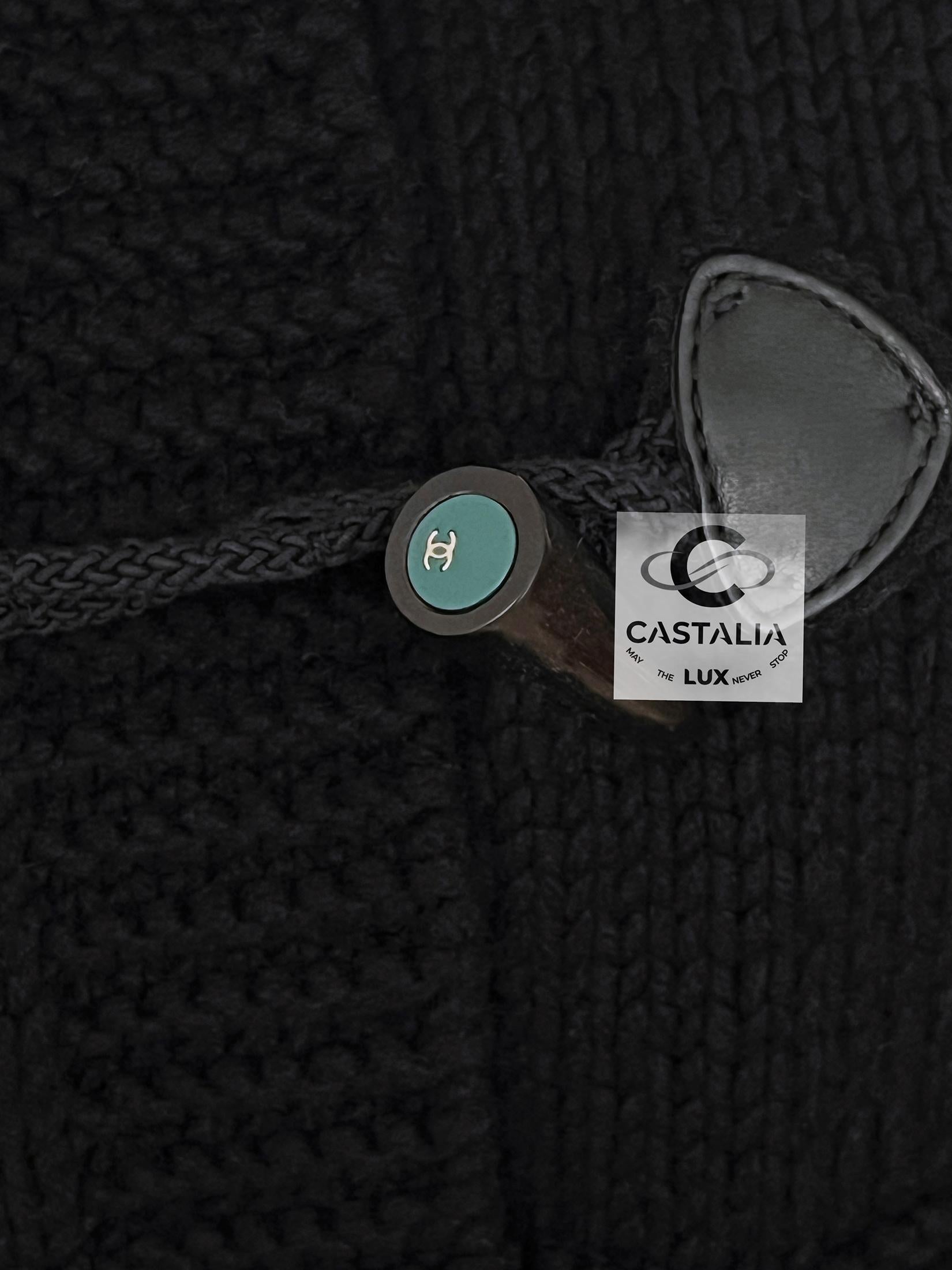 Women's or Men's Chanel New Fluffy Black Cashmere Coat