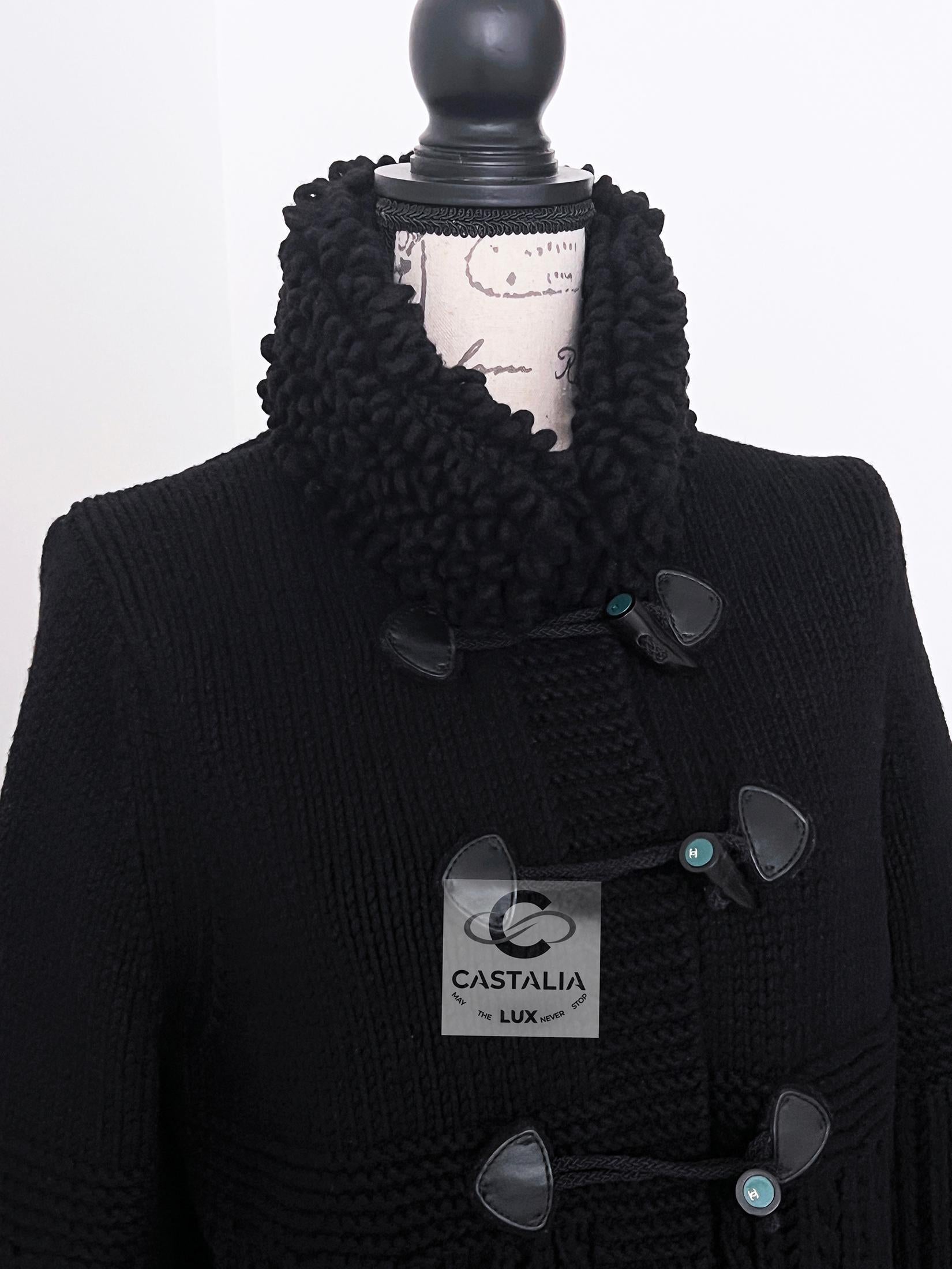 Chanel New Fluffy Black Cashmere Coat 1