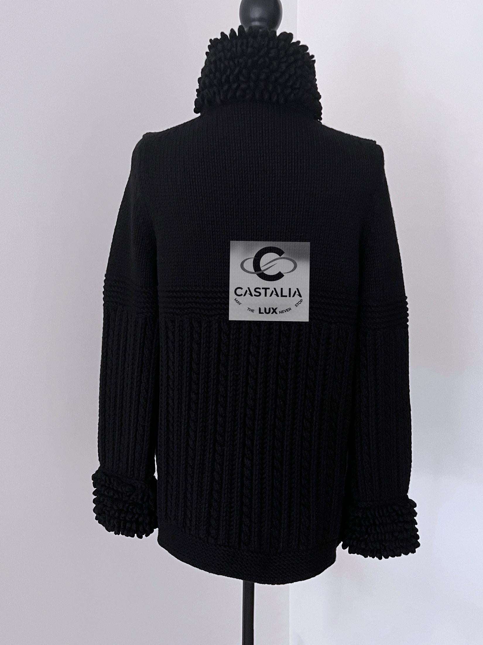 Chanel New Fluffy Black Cashmere Coat 3