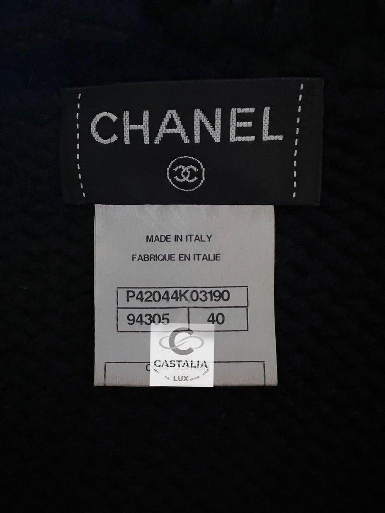 Chanel New Fluffy Cashmere Black Jacket 40 FR For Sale 6