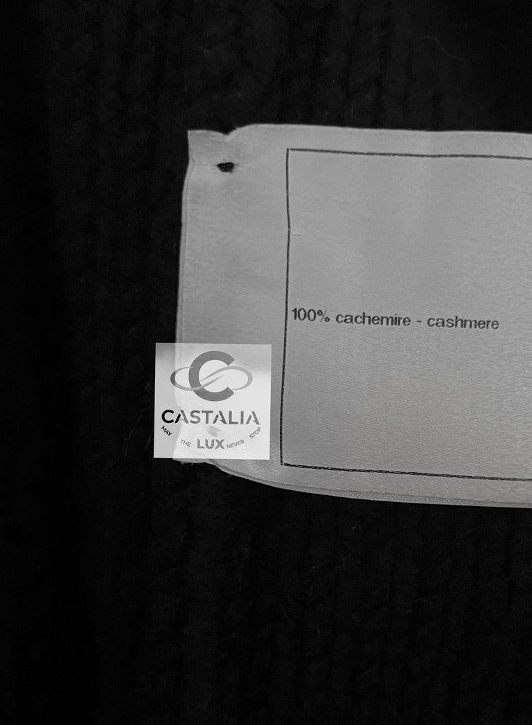 Chanel New Fluffy Cashmere Black Jacket 40 FR For Sale 7
