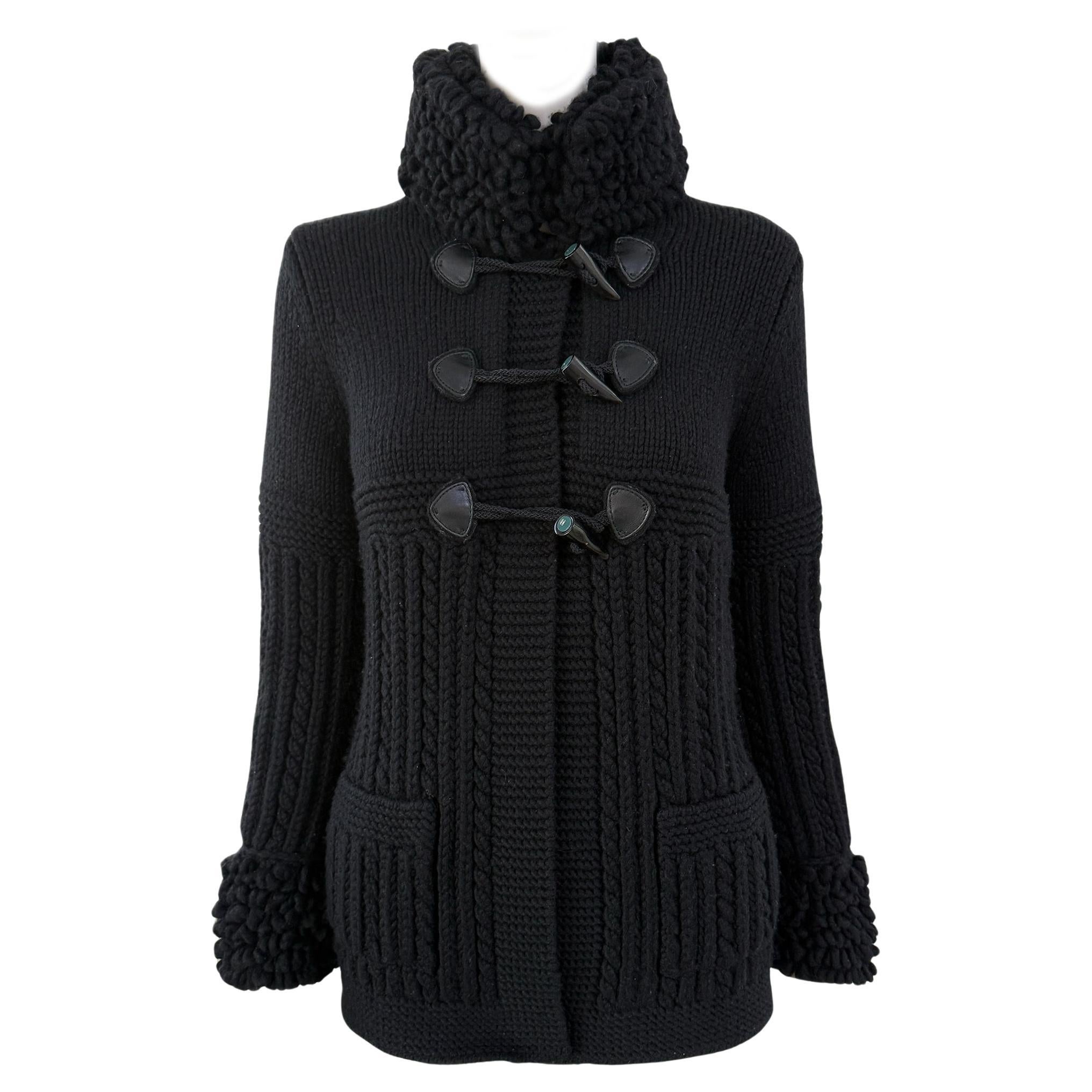 Chanel New Fluffy Cashmere Black Jacket 40 FR For Sale