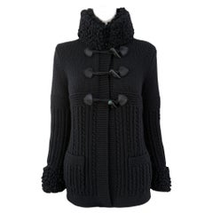 Chanel New Fluffy Cashmere Black Jacket 40 FR