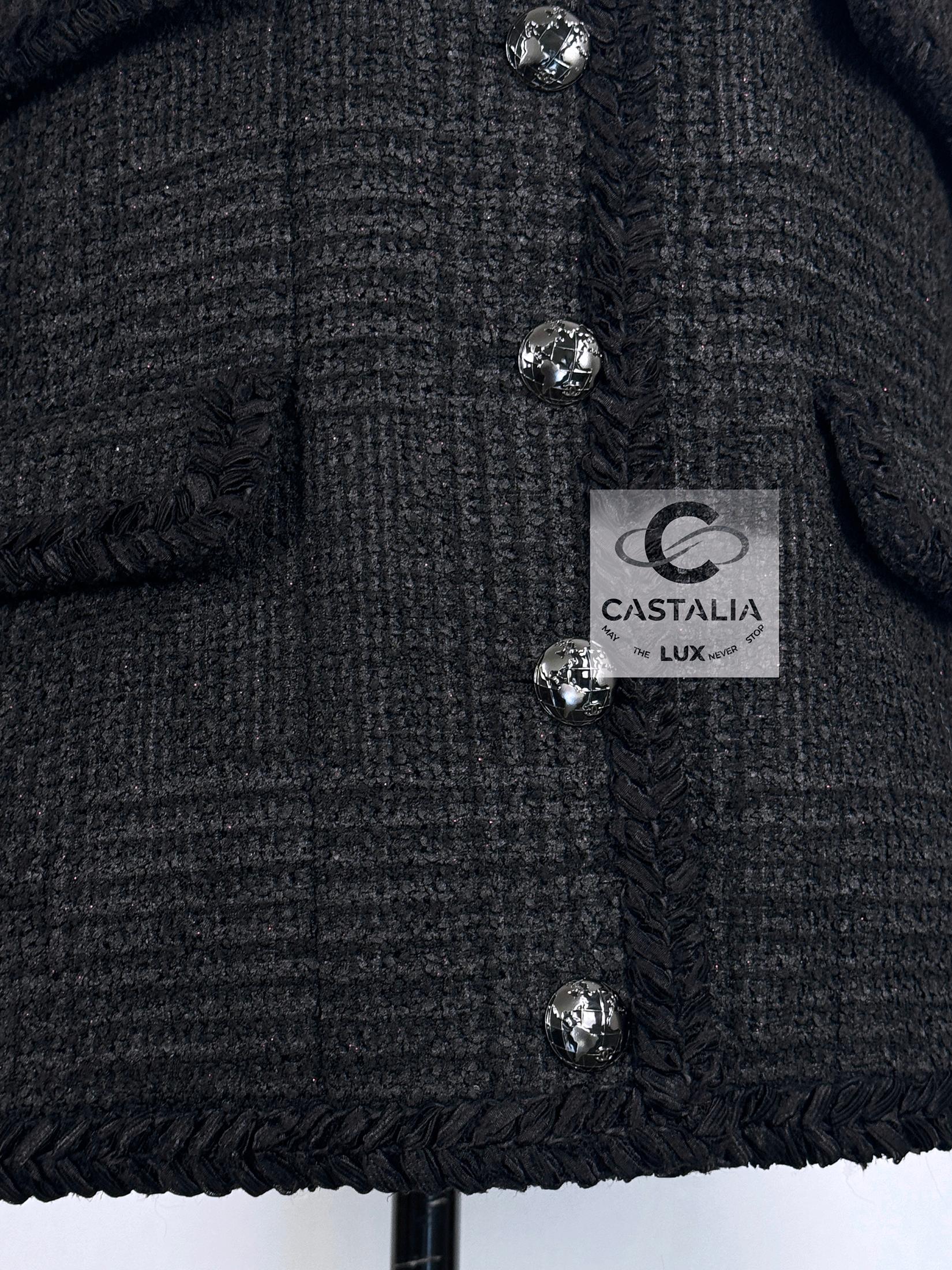 Chanel New Globalization Black Tweed Jacket 9