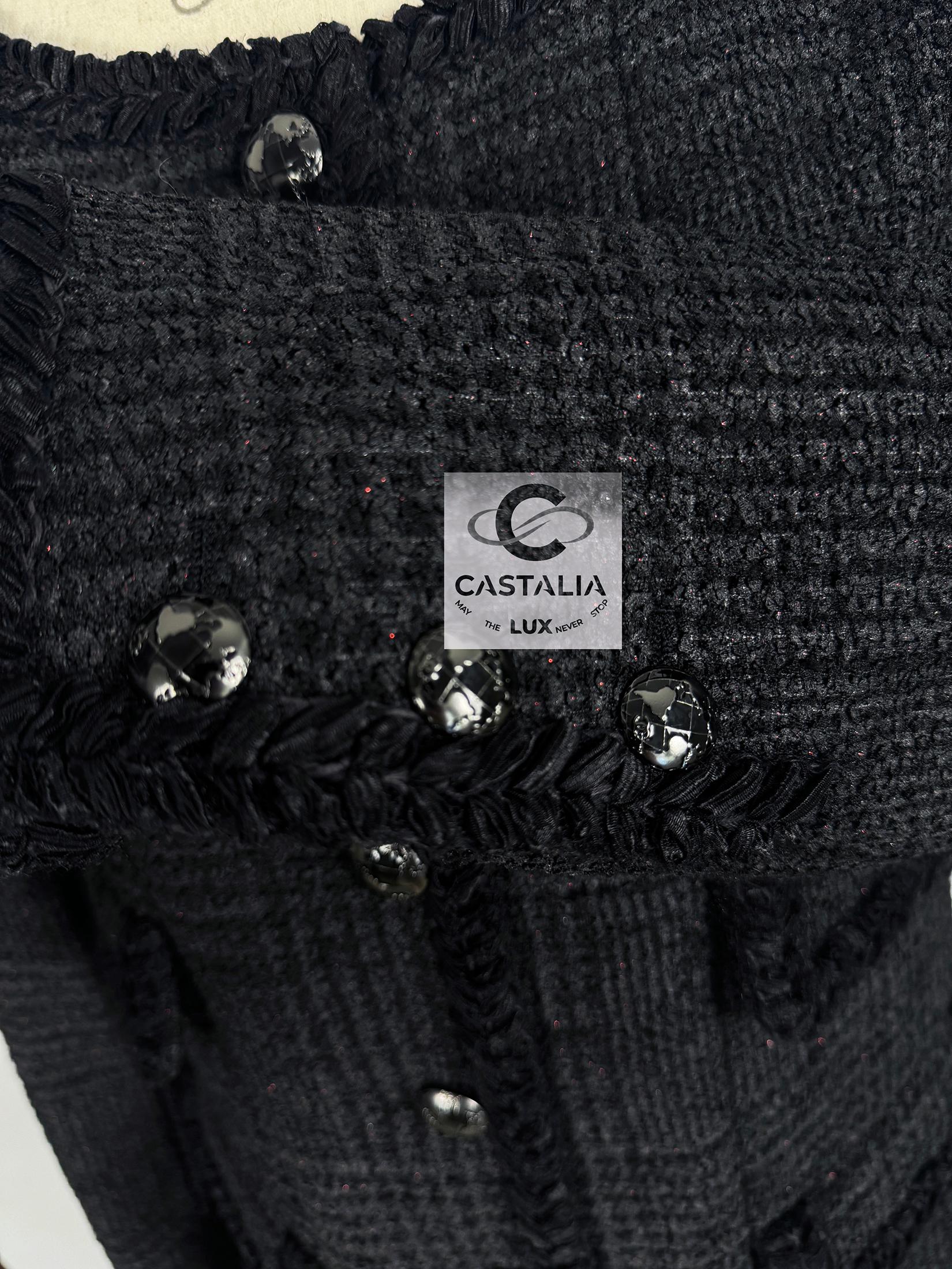 Chanel New Globalization Black Tweed Jacket 10