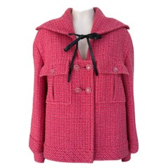 Chanel New Globalization Runway Pink Tweed Jacket with Bow 46 FR