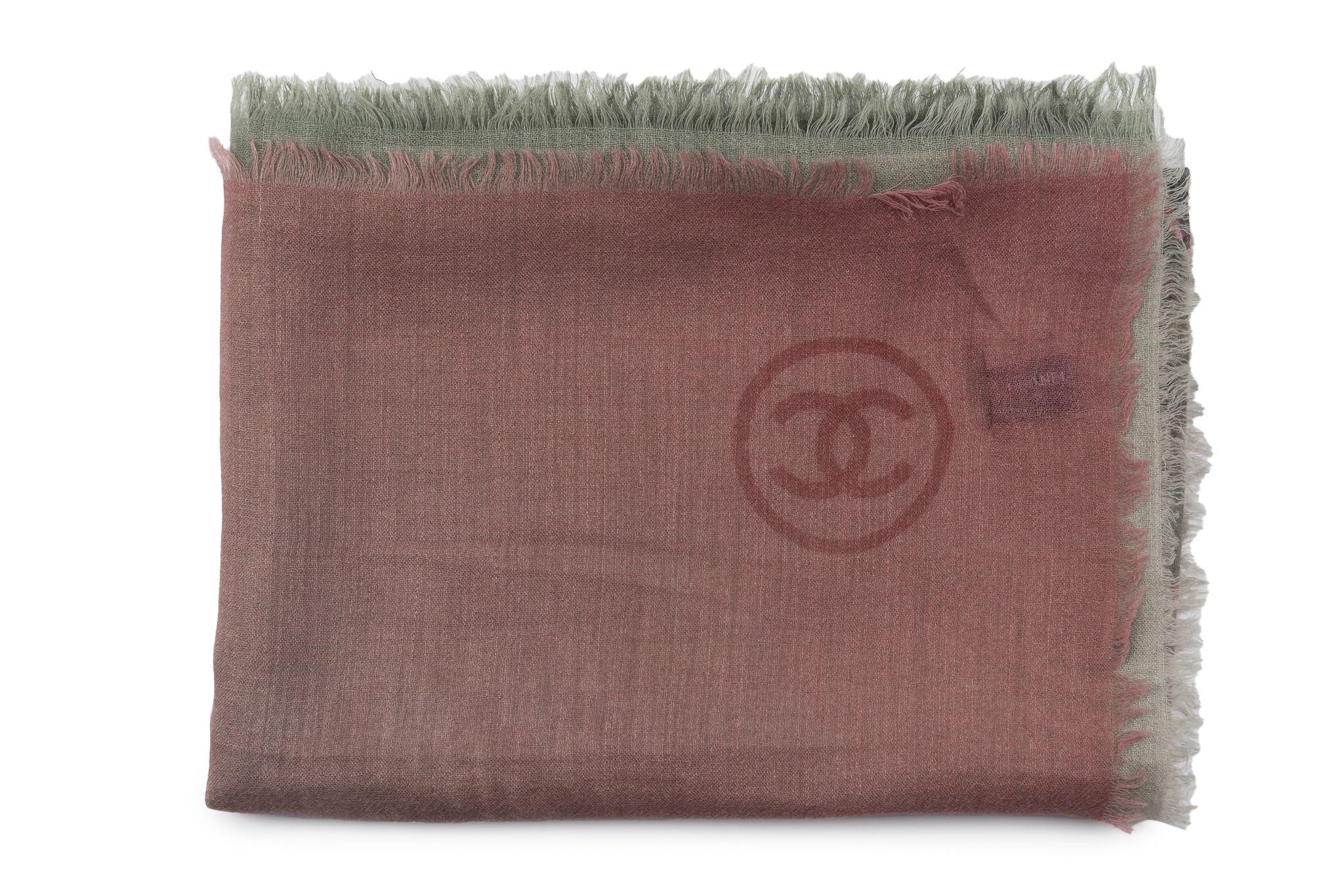 Chanel new tartan cashmere shawl green and pink color combination. Very light and delicate.