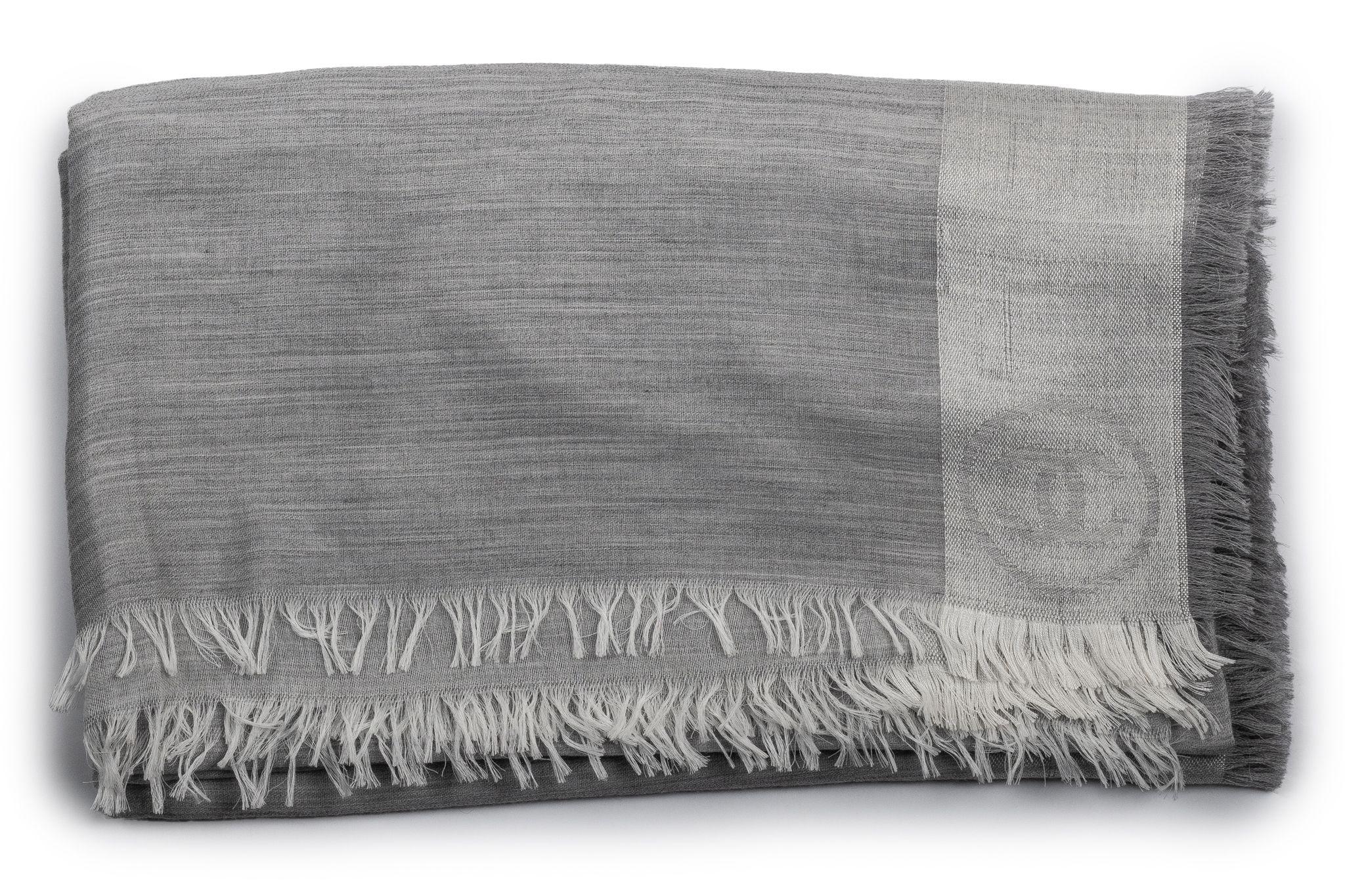 Chanel New Grey Cashmere Oversize Shawl In New Condition For Sale In West Hollywood, CA