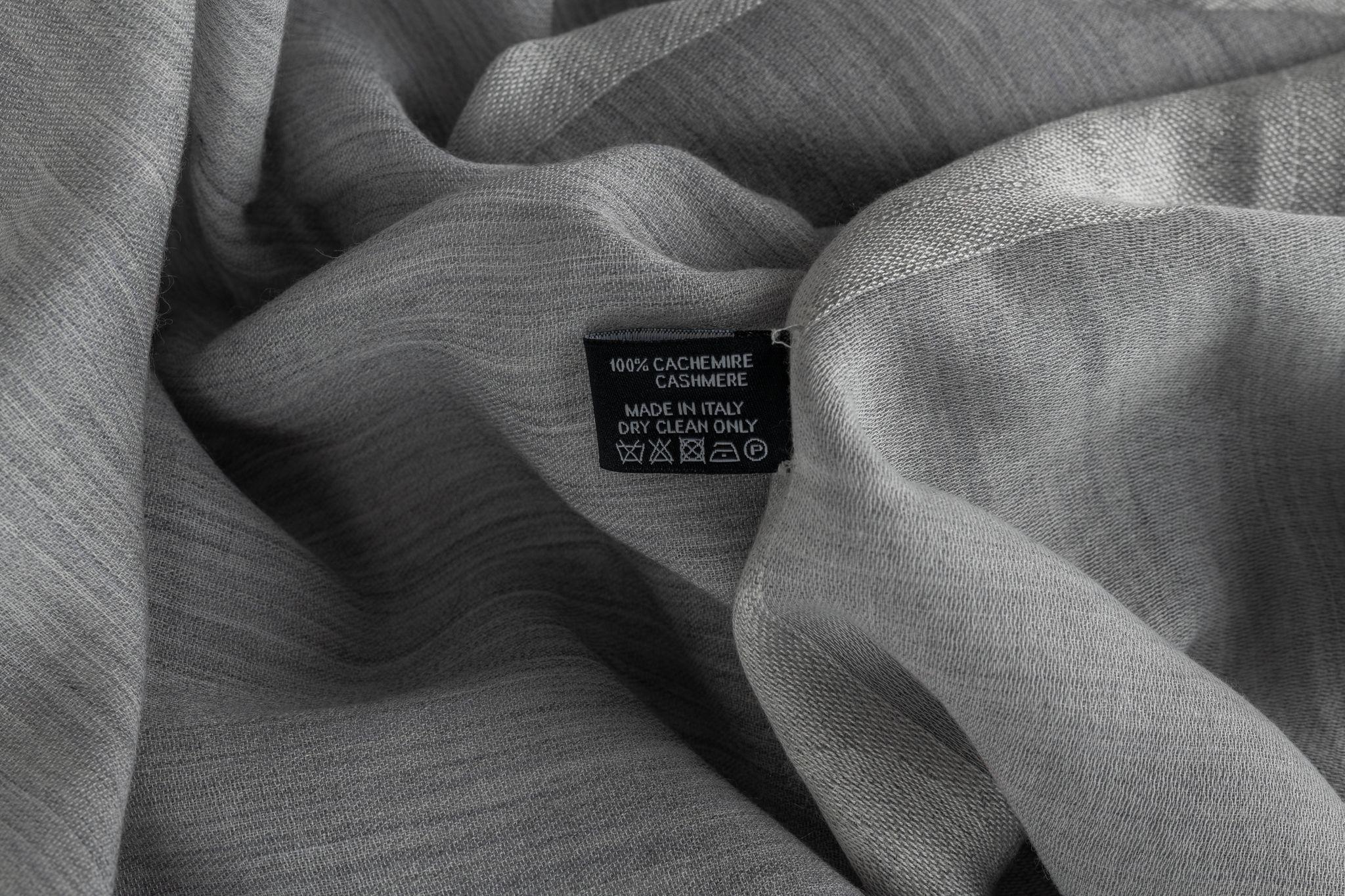 Chanel New Grey Cashmere Oversize Shawl For Sale 1
