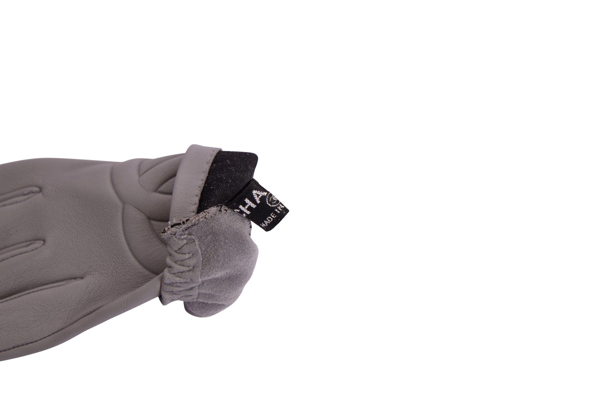 Gray Chanel New Grey Leather Gloves For Sale