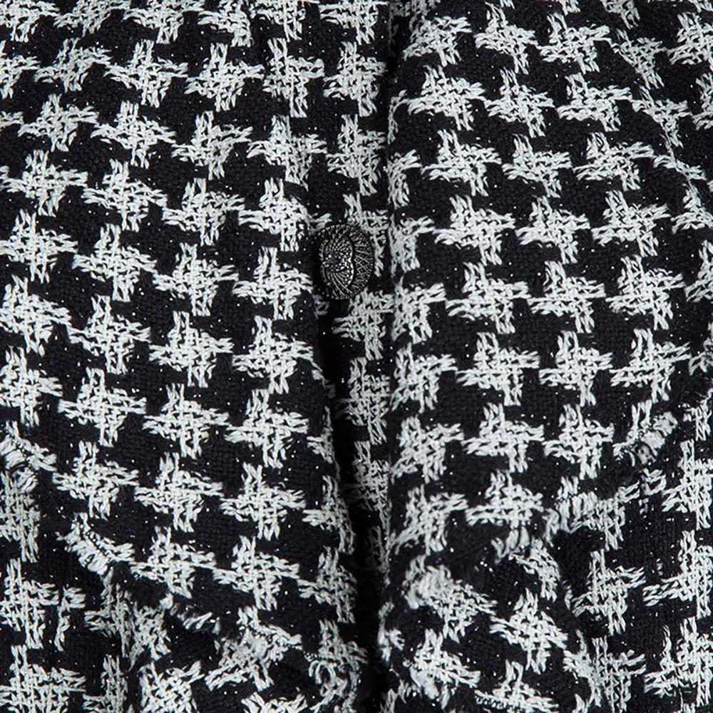 Chanel New Houndstooth Silk Tweed Jacket 42 FR 2