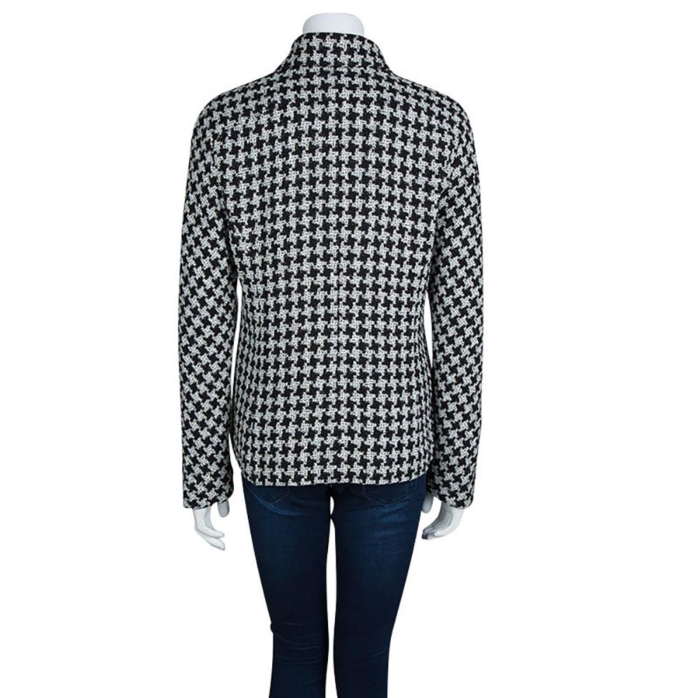 Chanel New Houndstooth Silk Tweed Jacket 42 FR 3