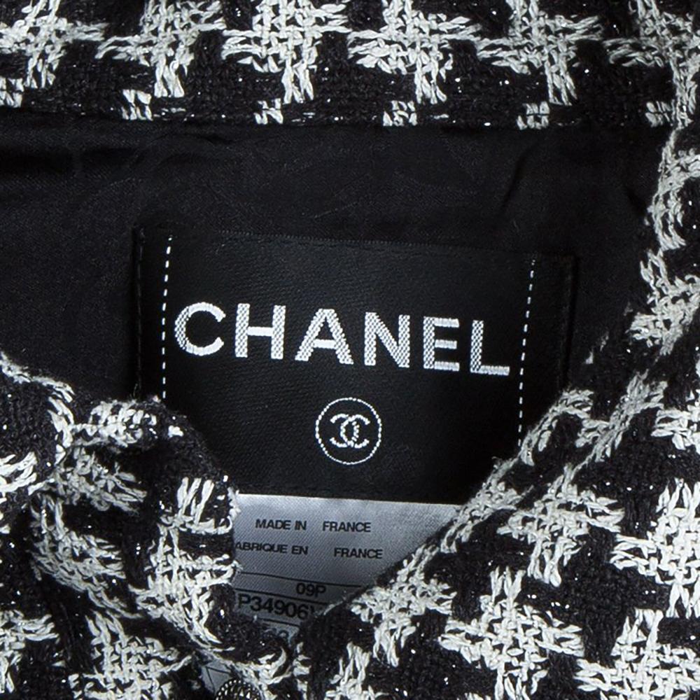 Chanel New Houndstooth Silk Tweed Jacket 42 FR 4