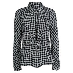 Chanel New Houndstooth Silk Tweed Jacket 42 FR