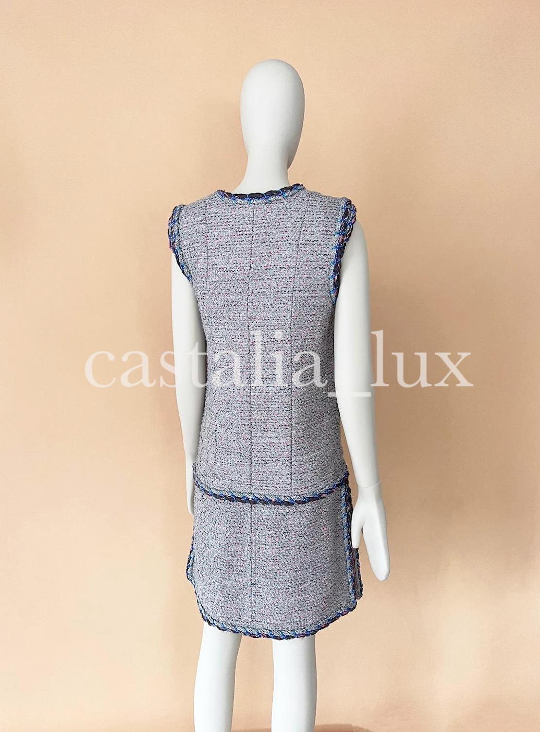 Chanel New Icon Cara Delevingne Runway Tweed Dress 7