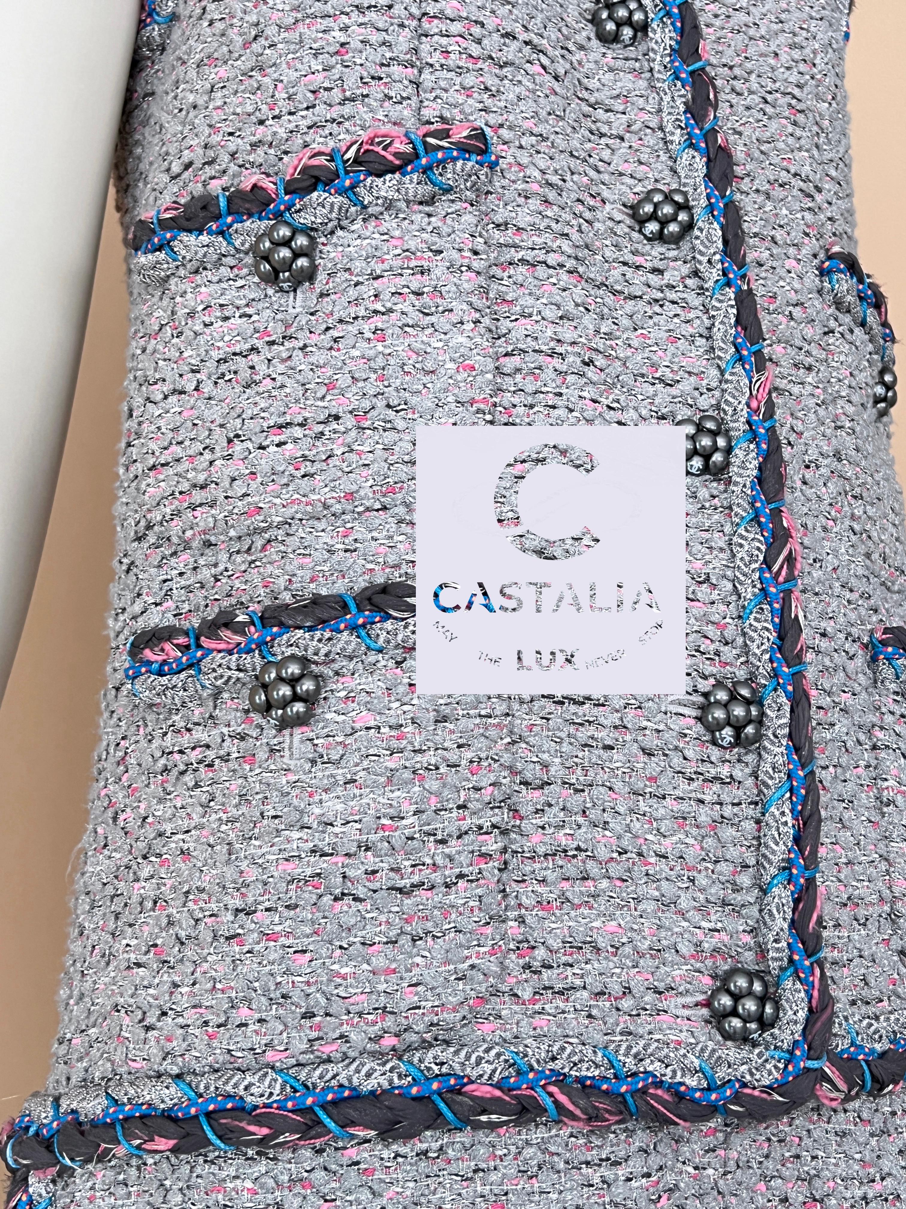Chanel New Icon Cara Delevingne Runway Tweed Dress 8