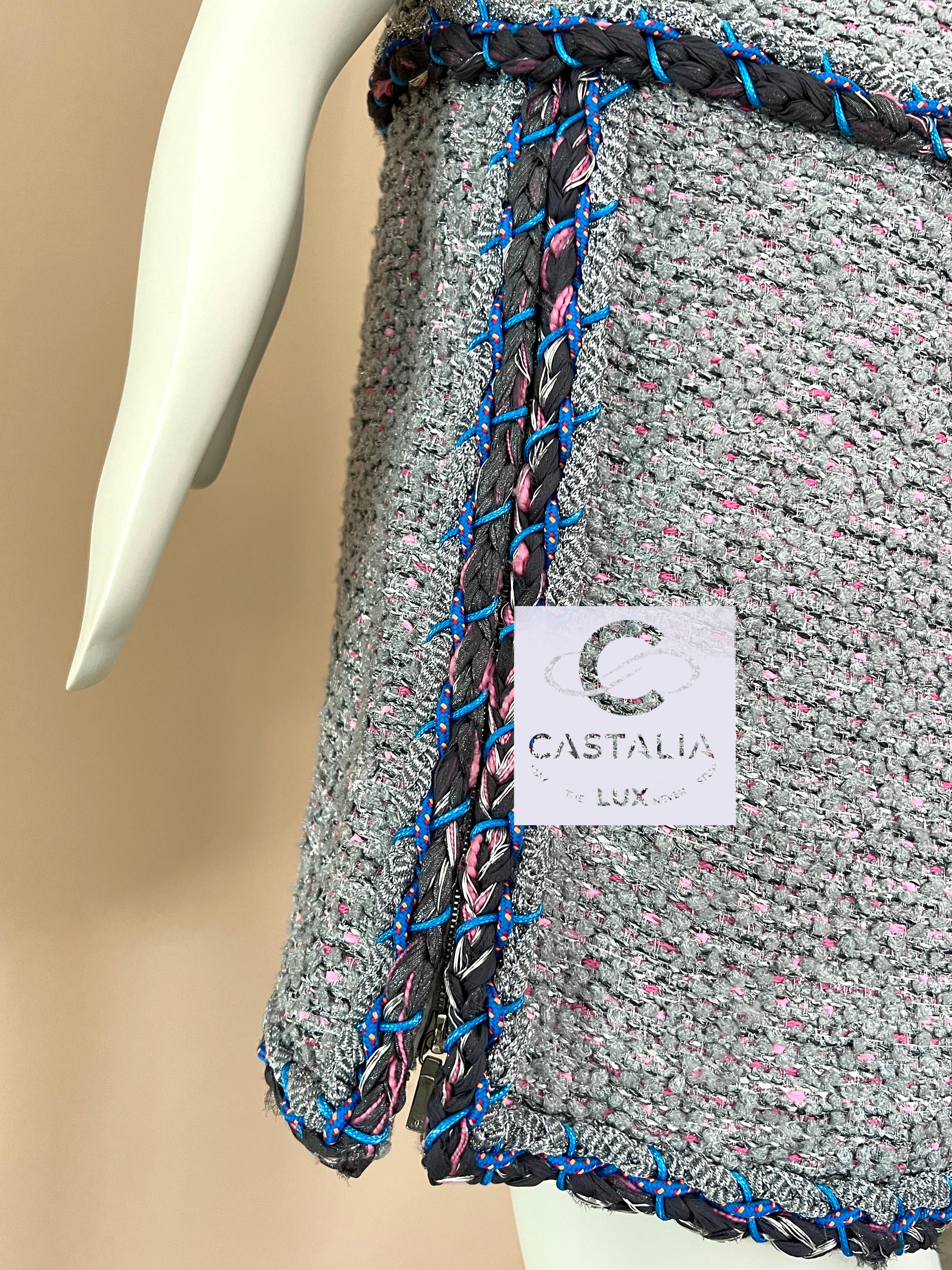 Chanel New Icon Cara Delevingne Runway Tweed Dress 9