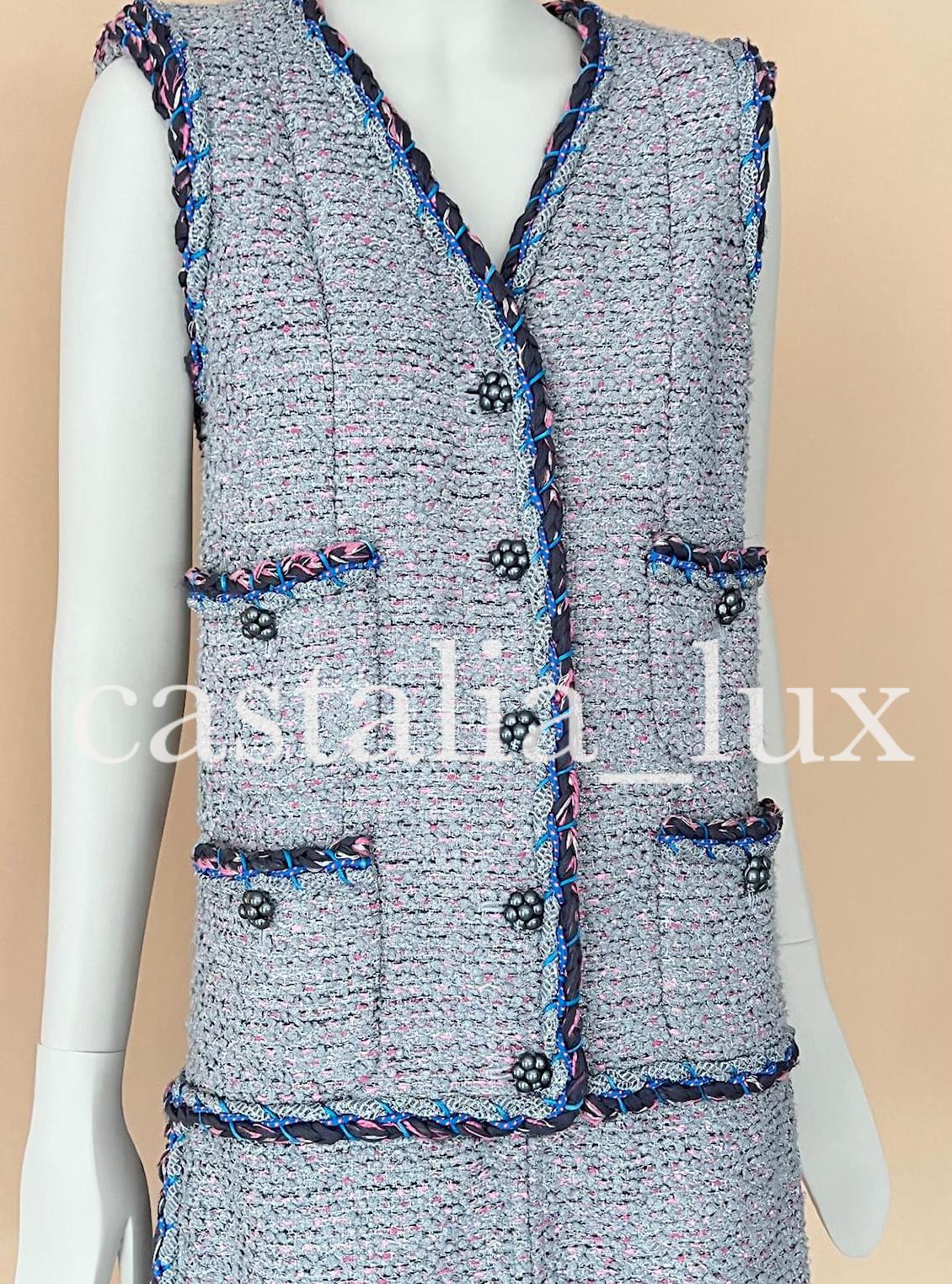 Chanel New Icon Cara Delevingne Runway Tweed Dress 1